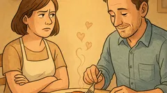 Witz: Beim Abendessen schweigt er, sie will Lob