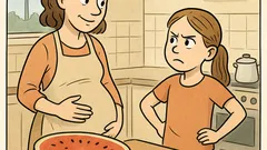 Witz: Mama, warum wird dein Bauch größer?